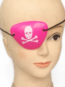 Parche de ojo de plástico decorativo para fiesta de disfraces de piratas, diseño de cíclope y calavera para Halloween - Multicolor - Ver 24