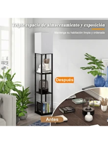 Lámparas De Piso Con Estante 3 Colores Metal Lámpara De Pie - Tipo de Enchufe A USA (110-127V) - Ver 3
