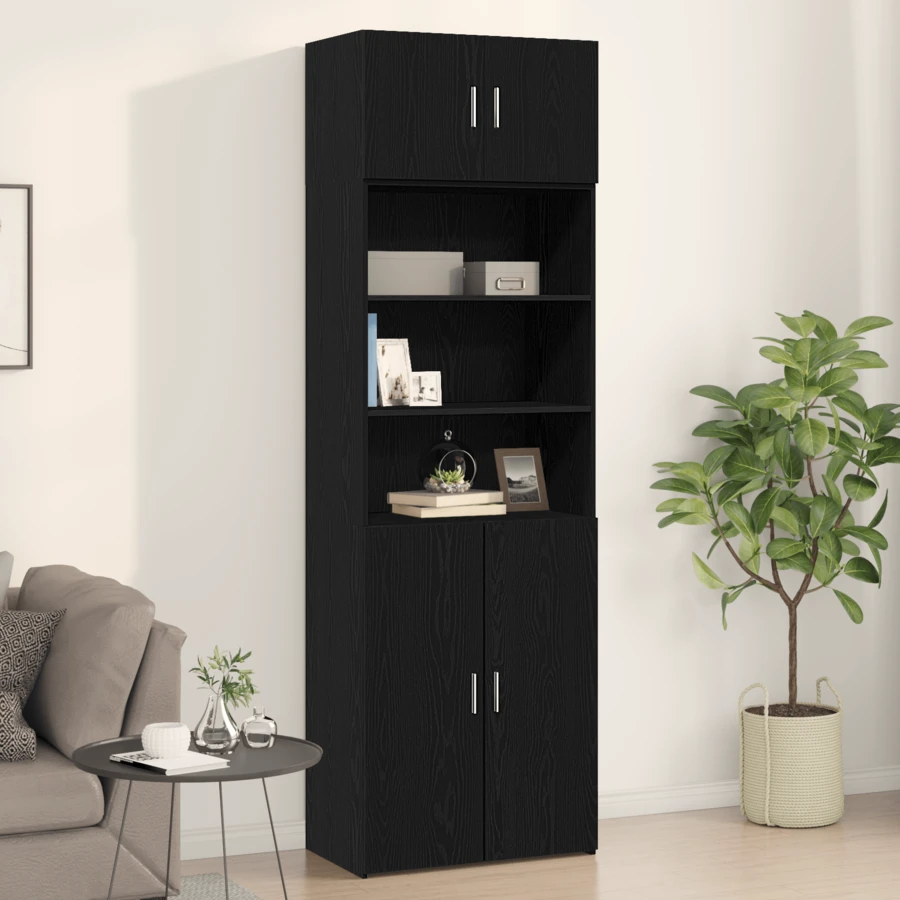 Küchenmöbel Wandschrank  Schwarze Eiche 70x42,5x40 cm Holzwerkstoff moderne Anrichte Vielfältig einsetzbar, Esszimmer/Küche