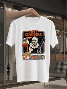 Men's Graphic Tee Creepy Clown Cereal Killer Design  Retro Vintage Style Short Sleeve Shirt
