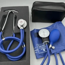 Kit Esfigmomanômetro + Estetoscópio Rappaport Premium Vinho - Azul - Visão 2