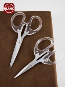 1pc Stainless Steel Clear Scissors, Simple Multi-Purpose Art Scissors For Office, School, Home Back To School