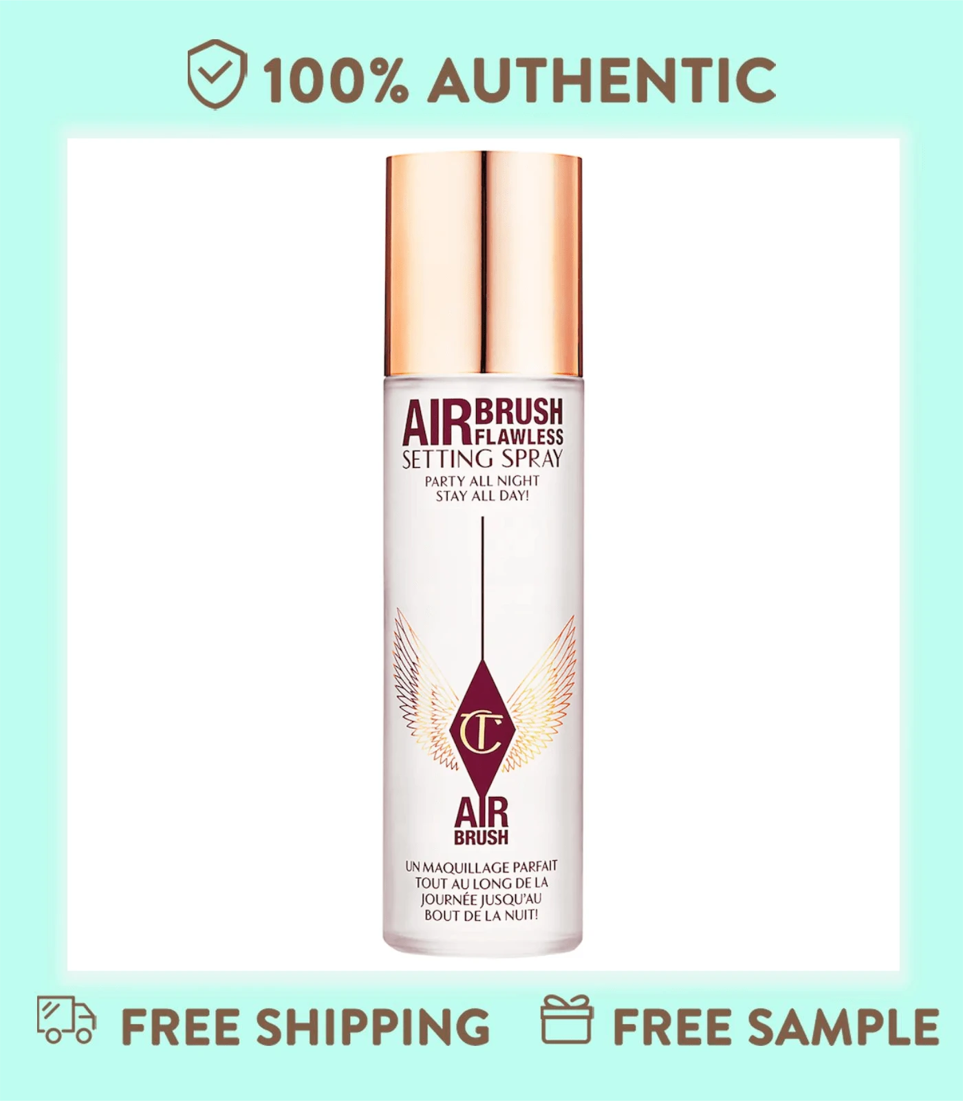 Spray de fijación impermeable con aerógrafo de Charlotte Tilbury - Tamaño: 3.3 Oz / 100 ml - Spray fijador impermeable Airbrush Flawless - Ver 1