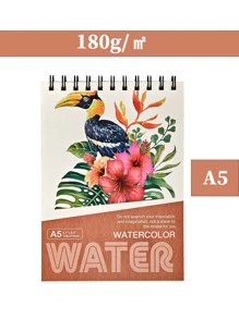 1 كتاب ألوان مائية سميك مربوط بحلقة علوية مقاس 11.6x8.27 بوصة/8.3x5.7 بوصة، 24 ورقة لكل كتاب (88 رطل/180 جم) مقاس A4/A5 ، كتب ألوان مائية سميكة خاصة بالطلاب المبتدئين، كتب رسم بالألوان المائية للرسم اليدوي، كتب رسم للطلاب، ورق رسم وكتابة فني، لوازم مدرسية، عودة إلى المدرسة