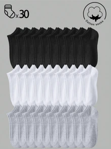 20/10/5/3/1 par de calcetines cortos de algodón para hombre, calcetines invisibles, con diseño antideslizante de doble hilo, blancos, negros, de corte con bucle, suaves y transpirables para el tobillo, adecuados para negocios y ocio, hogar y deportes, estilo universitario, para todas las estaciones, uso diario y uso aleatorio