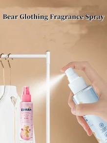 1瓶/100毫升衣物香氛喷雾（牛奶皂香型、茉莉葡萄香型、荔枝玫瑰香型、蓝色风铃香型），空气清新剂，高档衣物香氛，持久留香，适用于各种衣物、卫生间、卧室、衣柜、客厅和汽车空气清新剂