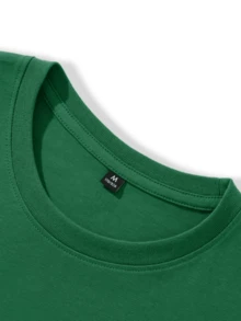 Blank T Shirt, European American Street Style Tee- Mens T-Shirt Summer Short Sleeve Casual Comfortable Cotton Top Fashion Outfit Streetwear Essential Urban Clothing - 綠色 - 查看 4