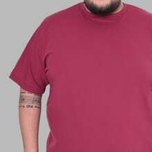 Men's Plus Size Astronaut Moon T-Shirt - 紫紅色 - 查看 4