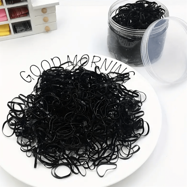 500 Pcs High-Elastic Plastic Hair Bands Set – Mini Cute Scrunchies, Comfortable & Stylish For Daily Use