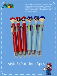 Super Mario 1/2/3/6/12 pezzi Penna a sfera a 8 colori a forma di Mario, penna per quaderni Super Mario a 8 colori, piccolo regalo, il miglior regalo per le vacanze per buoni amici, perfetta decorazione per feste, decorazione per la casa, decorazione perfetta per la stanza, regalo di Natale, San Valentino, regalo di compleanno, regali ideali per gli amici per le celebrazioni di compleanno