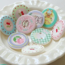 10/20 件可爱卡通樱花、动物印花彩色纽扣、时尚配饰、DIY 工艺用品，适用于服装、头饰、鞋子、手工奶油树脂装饰 - 彩色 - 查看 11