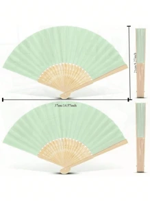 3/15/30pcs/Set, Green Wooden Folding Fan With Gift Bag Thank You Card Set, Thank You Card, Perfect Wedding Gift, Bridesmaid Folding Fan, Wedding Decorations For Weddings, Birthdays, Parties And Events, Women'S Folding Fan