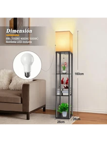 Lámparas De Piso Con Estante 3 Colores Metal Lámpara De Pie - Tipo de Enchufe A USA (110-127V) - Ver 2