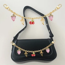 女士包包挂饰，包包链条挂饰，草莓包包装饰配件，樱桃装饰包包链条挂饰，包带延长链替换件，延长链装饰包带链条挂饰，手提包，斜挎包，单肩包，女士单肩包