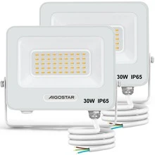 Aigostar Foco LED Exterior 30w, 2450LM Foco Proyector LED, IP65 Impermeable Luz de , Natural 4000K Luces led exterior, Para Jardín, Patio, Garaje, Paquete de 2 - 30w-4000k - Ver 1
