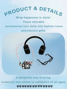 1/2/3PCS 17cm Doll Outfit Making Kit Compatible With Labubu - Adorable & Cool Styles /DIY Fashion Gift Set For Girls Kids & Friends /Cute Birthday Party Costumes, Stylish Easter Christmas Outfits (Doll Not Included) /Fun Music Festival & Summer Travel Role Play Accessories - Multicolor - View 7