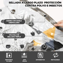 12 Piezas/ 21 pizeas  Bolsas de Almacenamiento de Vacío con Bomba Eléctrica,Bolsas de Compresión que Ahorran Espacio, (2Gran's Extra/3Grande/3Mediano/4violín),Bolsa Compresión al Vacio Ropa Viaje,Reutilizable Almacenamiento Estacional Guardar Cobija Edredone,Almohada - 21 piezas - Ver 8