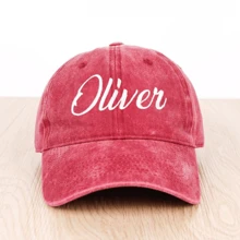 1pc Customized Letter Embroidered Baseball Cap, Unisex, Adjustable Vintage Casual Sun Protection Sports Hat, Multi-Color Washed, Suitable For Wedding, Travel, School, Office, Daily Wear, Father's Day, Mother's Day, Thanksgiving, Birthday Gift For Students, Teachers, Friends, College/High School Students