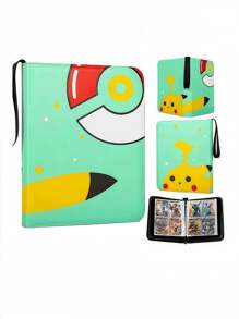 pokemon Álbum de recortes para tarjetas Pokémon, carpeta con 4 bolsillos, 50 páginas doble cara para 400 tarjetas de colección, portador de tarjetas