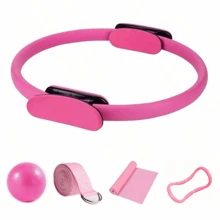 1 Set Pilates Training Equipment, Pilates Training Kit 5 Pcs, Including Pilates Ring, Pilates Resistance Bands, Yoga Stretching Assist Strap, Yoga Stretching Loop, 25cm Matte Anti-Burst Yoga Ball, Women's Home Pilates Gear, Fitness & Body Shaping - Multiple Colors - View 9