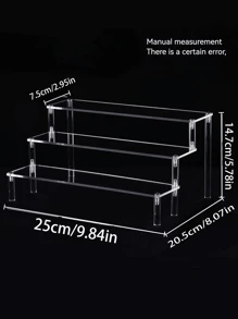 1 件亚克力梯形展示架，3 层梯形展示架，家居收纳展示架珠宝化妆品展示架，多层收纳透明展示架蛋糕架香水架