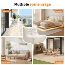 Lislark Sofa Chairs, Corner Bean Bag Chairs, Oversized Fireside Chair Comfy Lazy Floor Sofa, Single Seat Memory Foam Bean Bag For Living Room, Bedroom Apartment Office (Beige) - 米色 - 查看 10