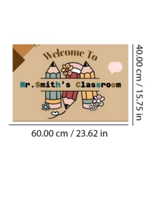 1pc Customizable Felt Doormat With Pencil Block Design, Fade-Resistant, Suitable For Bedroom, Study, Computer Room, Indoor/Outdoor, Summer Rug, Ideal Back-To-School Gift For Students And Teachers - Multicolor DD - View 6