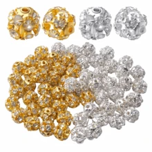 50个时尚水晶桑葚形DIY首饰吊坠 - 金黃色 - 查看 6