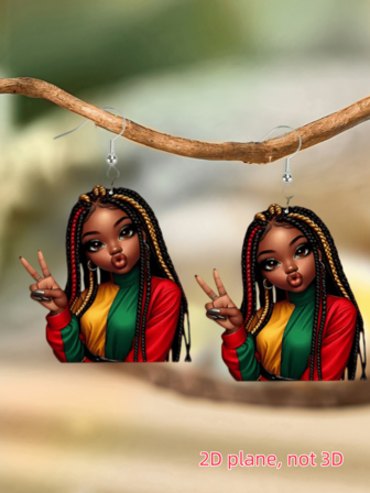 1 par eleganta och sexiga örhängen med hänge, akryltryck, örhängeskrokar i rostfritt stål, lätta och moderiktiga, lämpliga för vardagsbruk och festfiranden, högtidsgåvor, halloween, jul