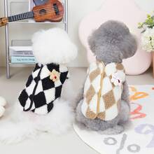 1pc Pet Plaid Fleece Jacket, Warm Sherpa Coat For Dogs & Cats - Multicolor - View 4