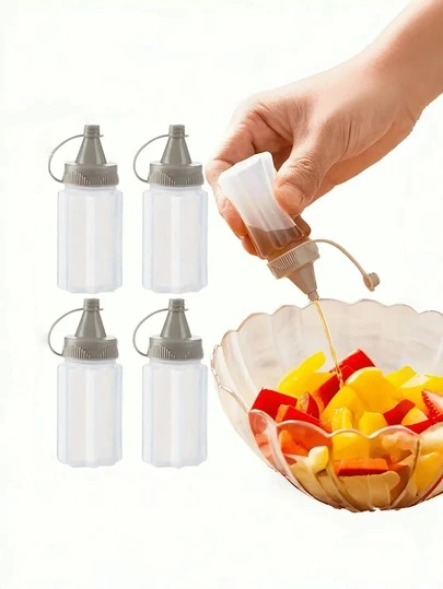 12 piezas/8 piezas Botella mini de salsa de tomate, Botella mini de ketchup, Frasco de plástico a prueba de fugas para condimentos, Frasco para especias, Envase de plástico portátil para ensalada, especias y miel, Artículos baratos, Caja de almuerzo de oficina, Aceite de picnic, Lonchera, Temporada de regreso a clases