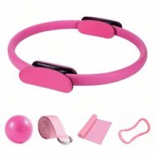 1 Set Pilates Training Equipment, Pilates Training Kit 5 Pcs, Including Pilates Ring, Pilates Resistance Bands, Yoga Stretching Assist Strap, Yoga Stretching Loop, 25cm Matte Anti-Burst Yoga Ball, Women's Home Pilates Gear, Fitness & Body Shaping - Multiple Colors - View 11