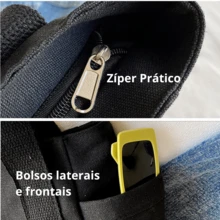 Women's Large Canvas Lined Shoulder Bag For College, Travel, And Work - 黑色 - 查看 5