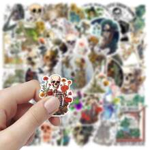 50张植物骷髅精美卡通涂鸦贴纸创意高颜值自粘手机水杯笔记本电脑贴纸