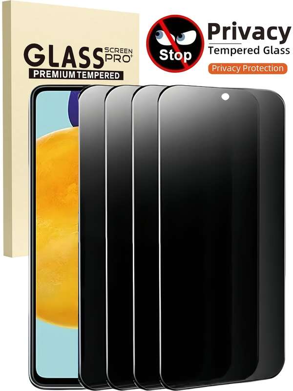 Protetor de tela de vidro temperado antiespionagem, 4 peças, compatível com iPhone// Galaxy/Honor/Redmi, anti-impressão digital, resistente a arranhões, presente ideal para namorado/namorada, não suporta desbloqueio por impressão digital, itens essenciais para proteção suave da tela sensível ao toque, aplicável ao protetor diário, escritório, casa, protetor de tela de privacidade, protetor de tela de telefone, acessórios para telefone, à prova d'água, à prova de choque, antiqueda, anti-impressão digital, cobertura completa