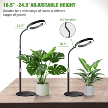 Grow Light LED Plant Light For Indoor Plants Growing Full Spectrum Desk Grow Lamp With Pedestal Automatic Timer For 3H/9H/12H 10 Dimmable Levels, Height Adjustable