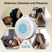 JUSLACO Máquina de ruido blanco, máquina de sonido portátil, equipada con una batería de 2000mAh, máquina de sonido de lluvia, con 21 sonidos relajantes incorporados, terapia de sonido, con funciones de temporizador y control de volumen, adecuada para dormir, cuidado de niños, viajes, un regalo adecuado tanto para hombres como para mujeres, regalo del Día de San Valentín.