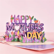 1 pieza Tarjeta sorpresa con ramo de flores en 3D y diseño creativo para el Día de la Madre y bendiciones festivas