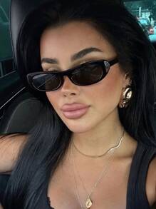 1 件椭圆形时尚小框时尚眼镜椭圆形墨镜