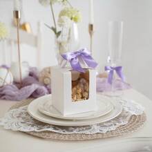 15/30 chiếc nơ ngà cho cây thông Noel 3,5 inch, nơ ngà thắt sẵn cho đám cưới, nơ xoắn ngà làm sẵn cho túi đựng quà, nơ que kem làm đồ thủ công, nơ quà tặng bằng ngà, đồ trang trí tiệc chào đón em bé - Màu tím - Xem 8