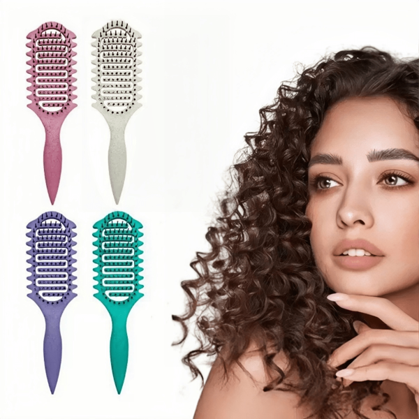 1pc Curly Hair Brush Hollow Out Curl Define Styling Brush Beard Comb ,Styling Brush Hollow Out Detangling, Hair Brush Tangled Wet Curly HairStyling, Detangling Brush Multi-Purpose Home Styling Tools
