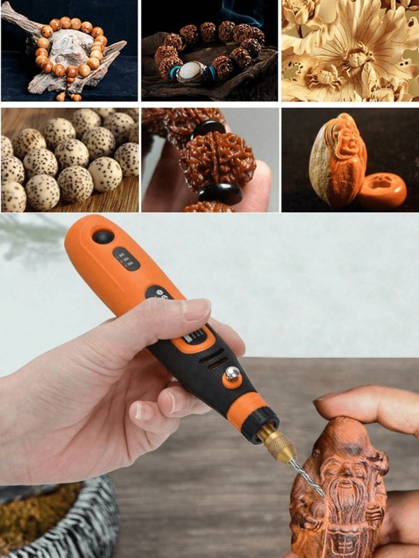 1 Set Of Rotary Tool Kit, Abs Electric Grinder Pen, Wood Carving Kit, Electric Grinder Engraving Pen, 3.6v Variable Speed Mini Cordless Drill For Craft Lovers