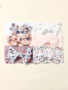 6pcs Cute Bowknot Headbands For Newborn Baby Girls, Soft & Skin-Friendly, Suitable For Daily Use All Seasons - 彩色 - 查看 3