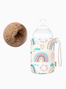 1pc Solid Color Minimalist Baby Bottle Insulation Cover - White - View 17