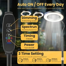 Grow Light LED Plant Light For Indoor Plants Growing Full Spectrum Desk Grow Lamp With Pedestal Automatic Timer For 3H/9H/12H 10 Dimmable Levels, Height Adjustable