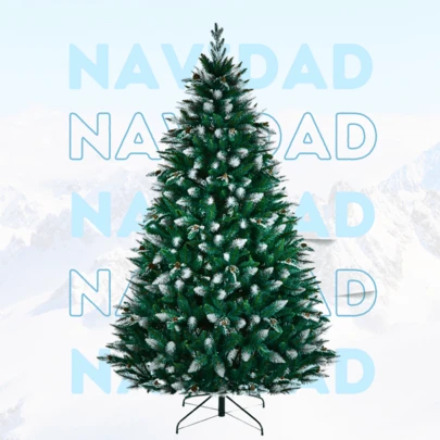 Árbol de Navidad Nevado 800 Ramas Frondosas 190 Centímetros de Alto Soporte Base de Hierro Ideal para Acompañar con Esferas, Luces Navideñas LED, Moños, Guirnalda Decoración para el Hogar