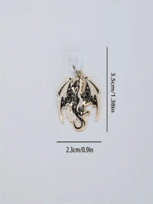 قطعة واحدة من ملحقات المجوهرات Zinc Alloy الغربية على شكل تنين وطائر، مناسبة للإضاءة (5-14)، واجهة أندرويد/طباعة-C - الأسود - مشاهدة 4