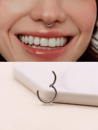 1 pieza Aro de nariz y oreja de segmento alto, aro de septum, aro de septum de 16G 1.2MM grosor, joyería de moda para perforaciones