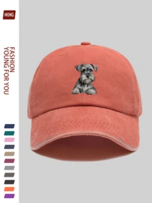 1pc Cute Schnauzer Truck Cap, Made Of Durable Polyester, Adjustable Strap Design, Soft Top For Comfort, Fashionable Accessory For Pets And Fashion Lovers, European & American Style, Multi-Color Options, Pet Themed Design, Versatile Daily Accessory, Pet Lover's Gift, Suitable For Travel, Dating, Party, Fishing, Golf And Other Activities, Back To School, Halloween, Mother's Day Gift - A - View 23