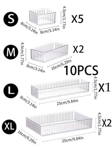 6件組抽屜式化妝品收納盒，香水、保養品、透明多尺寸組合化妝水/試用裝收納盒，適合收納化妝品、辦公用品、廚房用具，聖誕禮物，居家裝飾 - 彩色 - 查看 11
